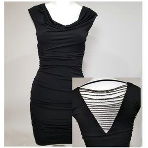 BCX Body Con Dress XS Black Stretch Slimming Bling Club Gothic Punk Alt Cosplay